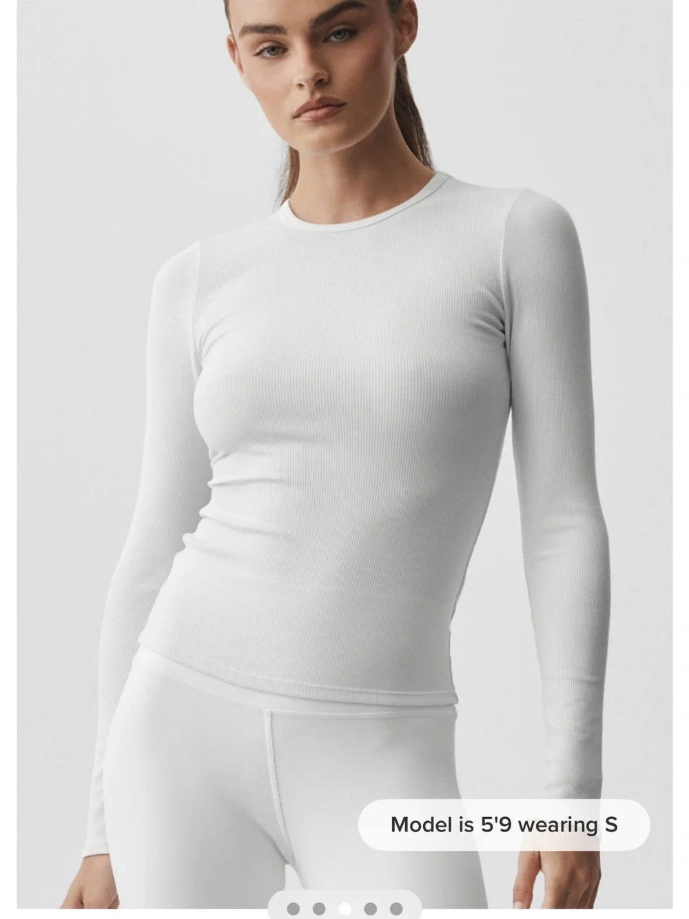 NWT | ALO Ribbed Modal Long Sleeve Top White